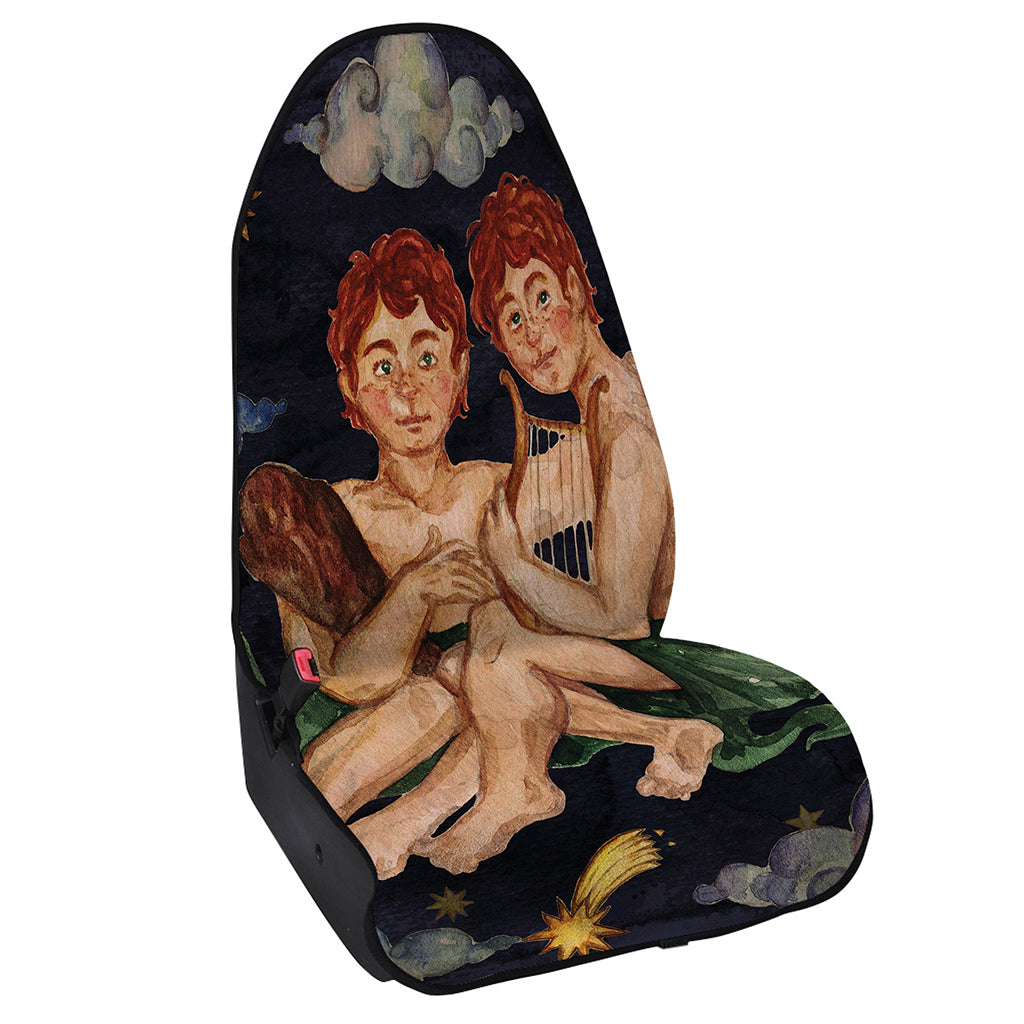 Watercolor Gemini Zodiac Sign Print Waterproof Car Seat Cover