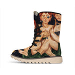 Watercolor Gemini Zodiac Sign Print Winter Boots