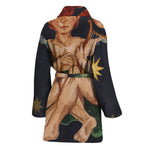 Watercolor Gemini Zodiac Sign Print Women's Bathrobe