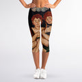 Watercolor Gemini Zodiac Sign Print Women's Capri Leggings