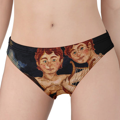 Watercolor Gemini Zodiac Sign Print Women's Panties