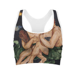 Watercolor Gemini Zodiac Sign Print Women's Sports Bra