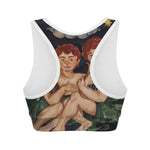 Watercolor Gemini Zodiac Sign Print Women's Sports Bra