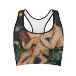 Watercolor Gemini Zodiac Sign Print Women's Sports Bra