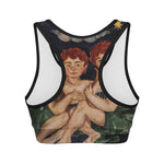 Watercolor Gemini Zodiac Sign Print Women's Sports Bra