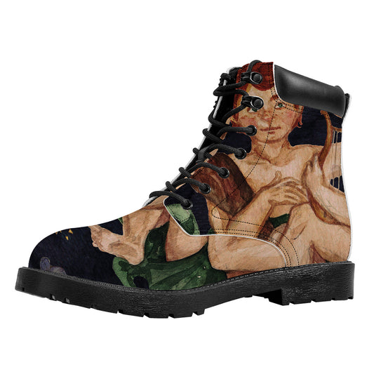 Watercolor Gemini Zodiac Sign Print Work Boots