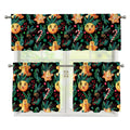 Watercolor Gingerbread Pattern Print 3 Piece Kitchen Curtains