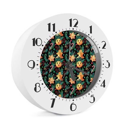 Watercolor Gingerbread Pattern Print Alarm Clock