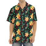 Watercolor Gingerbread Pattern Print Aloha Shirt
