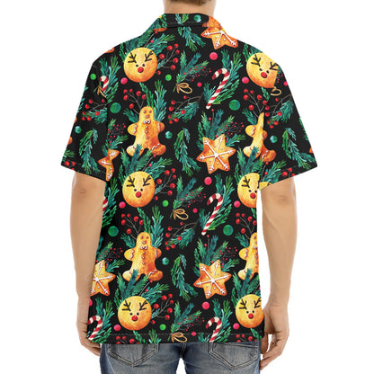 Watercolor Gingerbread Pattern Print Aloha Shirt