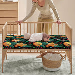 Watercolor Gingerbread Pattern Print Baby Crib Sheet