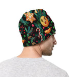 Watercolor Gingerbread Pattern Print Beanie