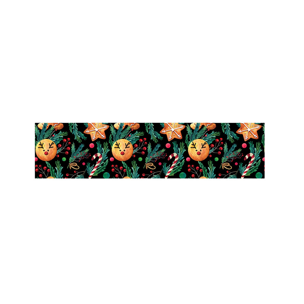 Watercolor Gingerbread Pattern Print Bed Runner