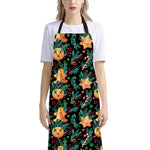 Watercolor Gingerbread Pattern Print Bib Apron With Pocket
