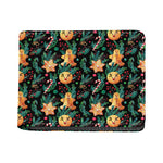 Watercolor Gingerbread Pattern Print Bifold Wallet