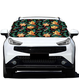 Watercolor Gingerbread Pattern Print Car Windshield Snow Cover