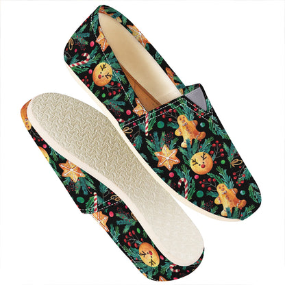 Watercolor Gingerbread Pattern Print Casual Shoes