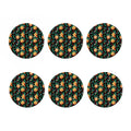 Watercolor Gingerbread Pattern Print Coaster Set