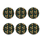 Watercolor Gingerbread Pattern Print Coaster Set