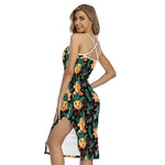 Watercolor Gingerbread Pattern Print Cross Back Cami Dress