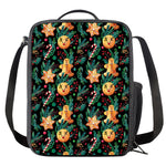 Watercolor Gingerbread Pattern Print Crossbody Lunch Bag