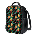 Watercolor Gingerbread Pattern Print Crossbody Lunch Bag