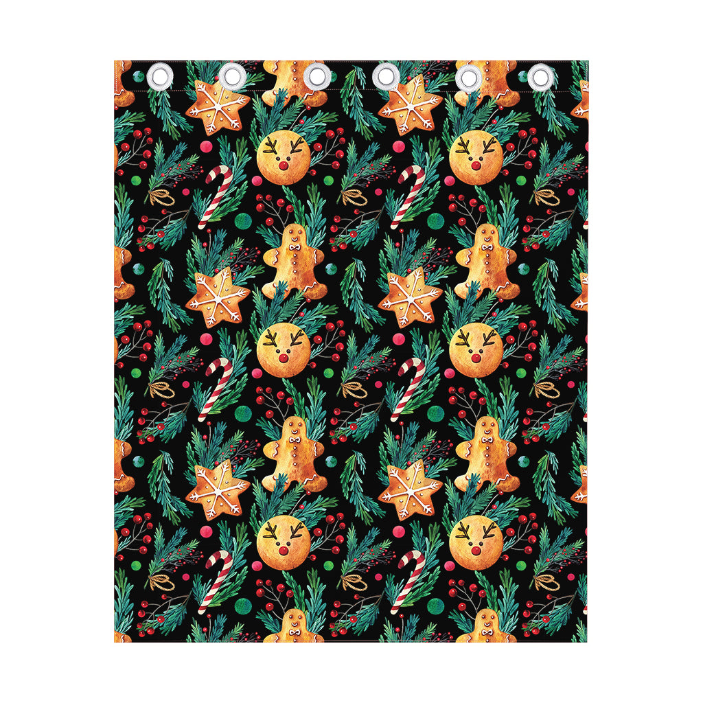 Watercolor Gingerbread Pattern Print Curtain
