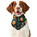 Watercolor Gingerbread Pattern Print Dog Bandana