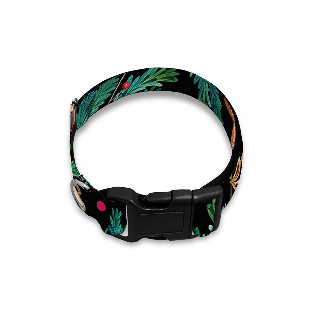 Watercolor Gingerbread Pattern Print Dog Collar