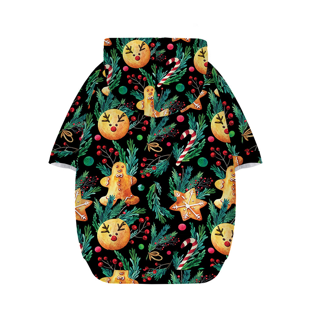Watercolor Gingerbread Pattern Print Dog Zip Up Hoodie