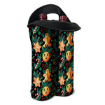 Watercolor Gingerbread Pattern Print Double Neoprene Wine Tote