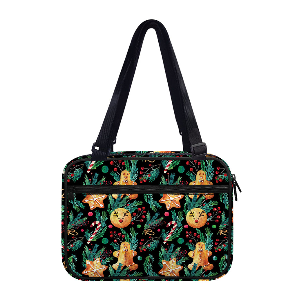 Watercolor Gingerbread Pattern Print Double Strap Bible Bag