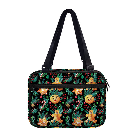 Watercolor Gingerbread Pattern Print Double Strap Bible Bag