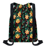 Watercolor Gingerbread Pattern Print Drawstring Backpack