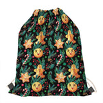 Watercolor Gingerbread Pattern Print Drawstring Bag