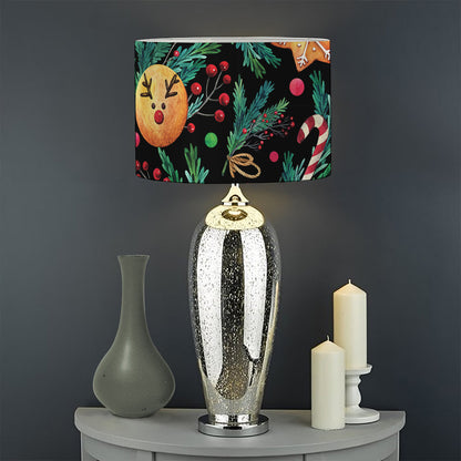 Watercolor Gingerbread Pattern Print Drum Lamp Shade