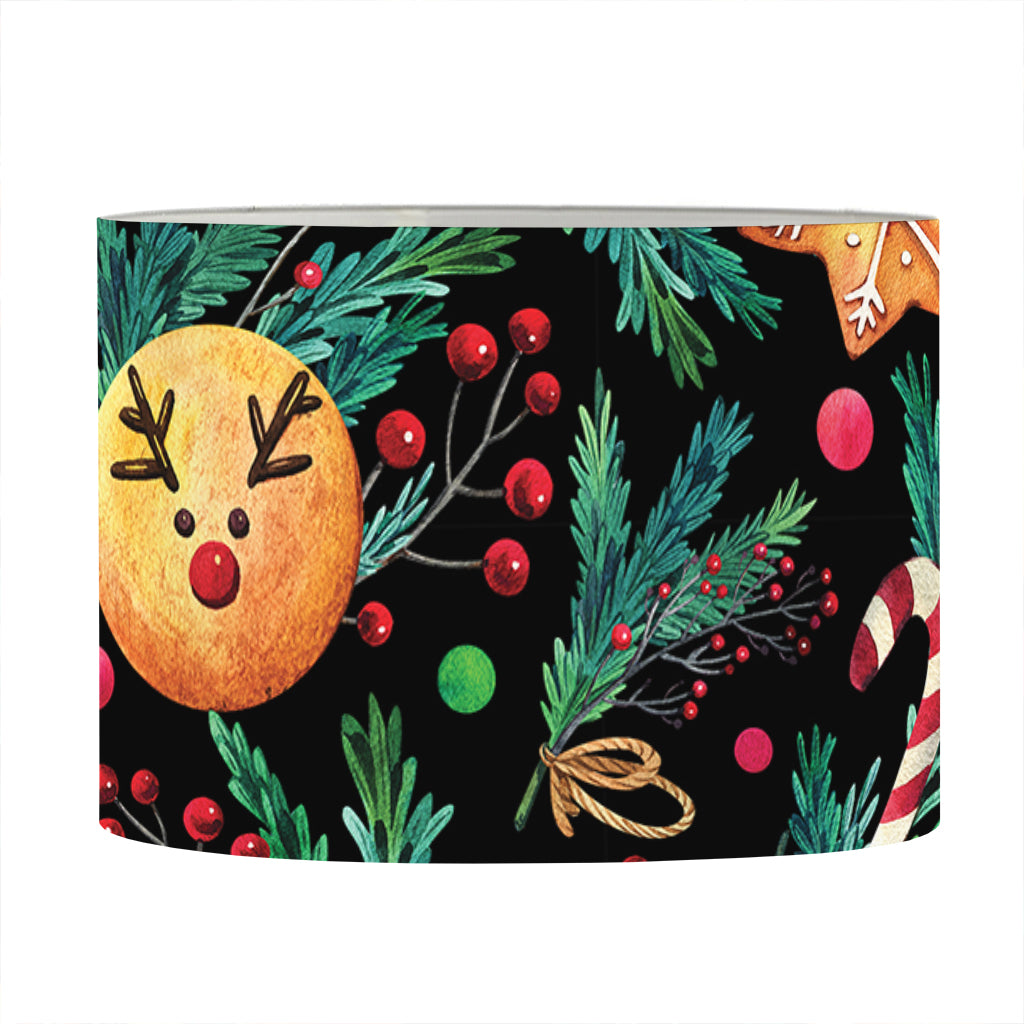 Watercolor Gingerbread Pattern Print Drum Lamp Shade