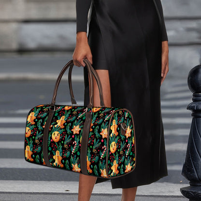 Watercolor Gingerbread Pattern Print Duffle Bag