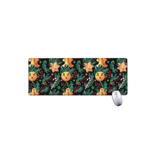 Watercolor Gingerbread Pattern Print Extended Mouse Pad