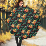 Watercolor Gingerbread Pattern Print Foldable Umbrella