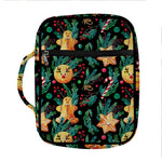 Watercolor Gingerbread Pattern Print Front Pocket Bible Bag