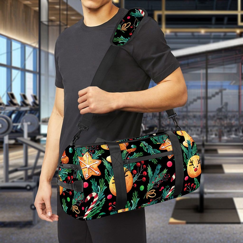 Watercolor Gingerbread Pattern Print Gym Bag