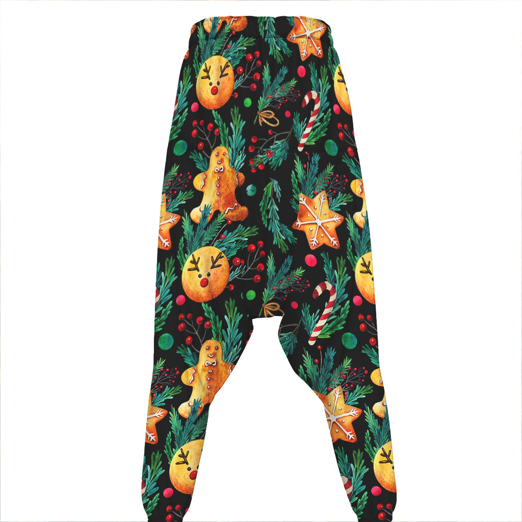 Watercolor Gingerbread Pattern Print Hammer Pants