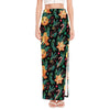 Watercolor Gingerbread Pattern Print High Slit Maxi Skirt