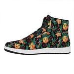 Watercolor Gingerbread Pattern Print High Top Leather Sneakers