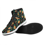 Watercolor Gingerbread Pattern Print High Top Leather Sneakers