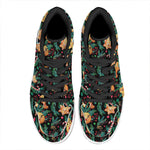 Watercolor Gingerbread Pattern Print High Top Leather Sneakers