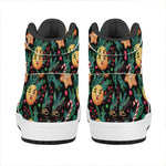 Watercolor Gingerbread Pattern Print High Top Leather Sneakers