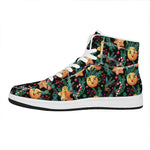 Watercolor Gingerbread Pattern Print High Top Leather Sneakers