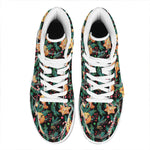 Watercolor Gingerbread Pattern Print High Top Leather Sneakers
